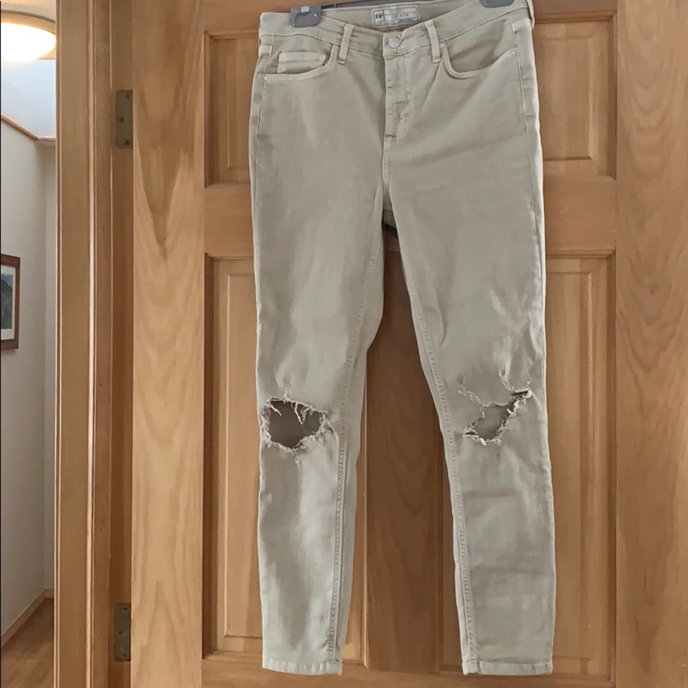 Free people mid/High rise khaki jeans